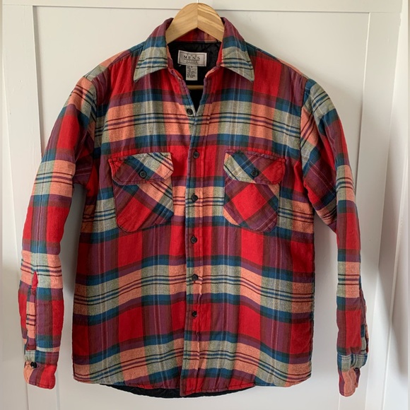 Sears Men’s Store Other - 80’s VINTAGE SEARS MEN’S STORE FLANNEL QUILTED LINED PLAID SHACKET, MENS S